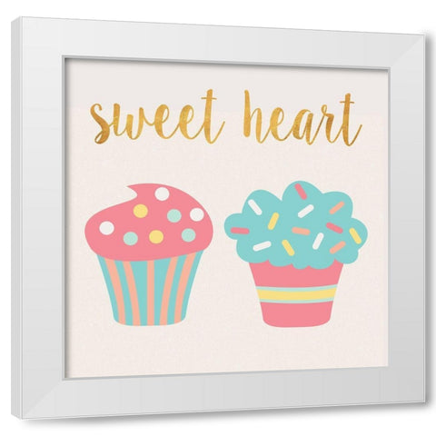Cupcakes II White Modern Wood Framed Art Print by SD Graphics Studio