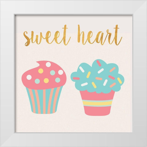 Cupcakes II White Modern Wood Framed Art Print by SD Graphics Studio