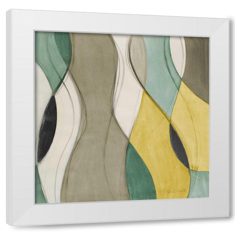 Coastal Teal Coalescence I White Modern Wood Framed Art Print by Loreth, Lanie