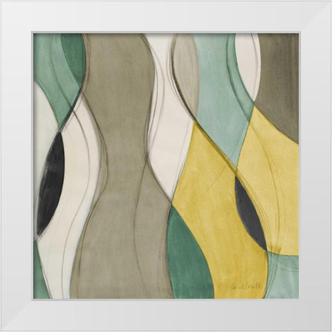 Coastal Teal Coalescence I White Modern Wood Framed Art Print by Loreth, Lanie