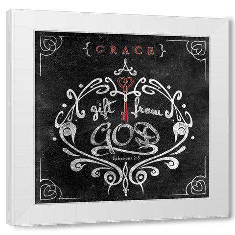 Friends Love II White Modern Wood Framed Art Print by SD Graphics Studio