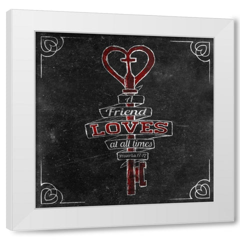 Friends Love Border I White Modern Wood Framed Art Print by Sundance Studio