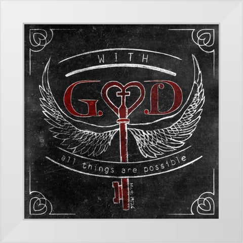 Friends Love III White Modern Wood Framed Art Print by SD Graphics Studio