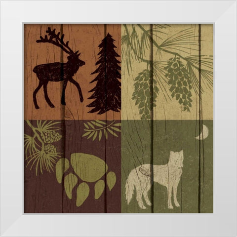 Lodge Four Pack II White Modern Wood Framed Art Print by Biscardi, Nicholas