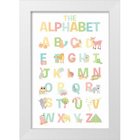 The Alphabet White Modern Wood Framed Art Print by Josefina