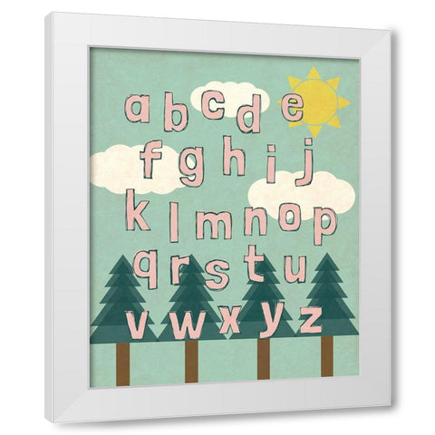 Forest Letters White Modern Wood Framed Art Print by SD Graphics Studio