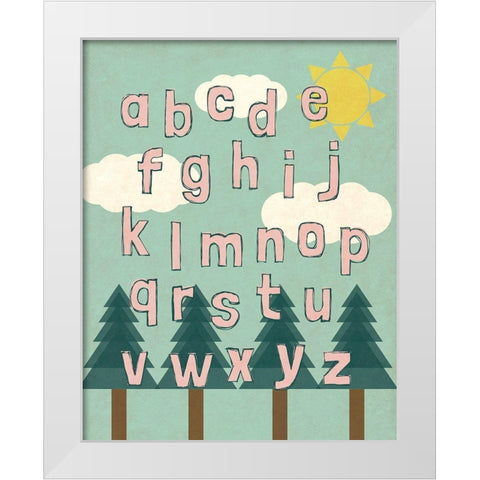 Forest Letters White Modern Wood Framed Art Print by SD Graphics Studio