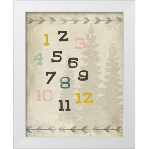 Educational Woodland 1 White Modern Wood Framed Art Print by SD Graphics Studio