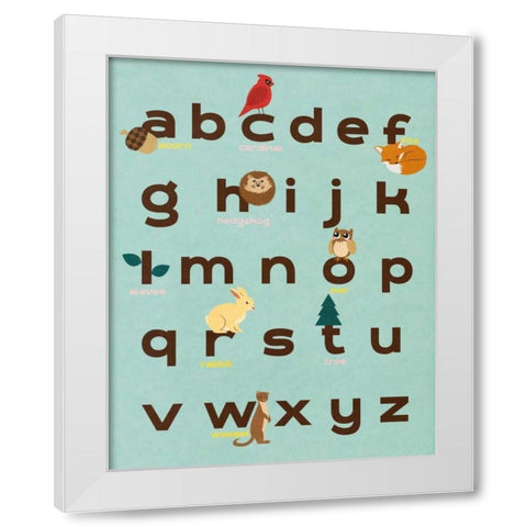 Educational Woodland I White Modern Wood Framed Art Print by SD Graphics Studio