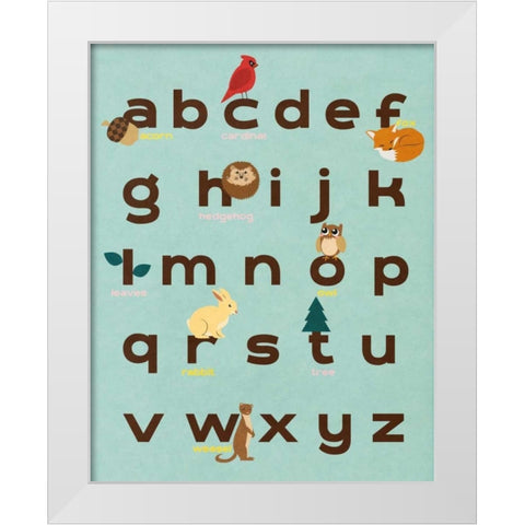 Educational Woodland I White Modern Wood Framed Art Print by SD Graphics Studio