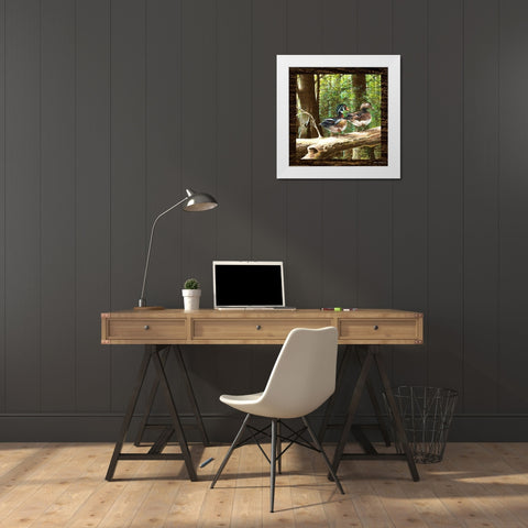 Pairing Up Square II White Modern Wood Framed Art Print by Nawrocke, Bruce