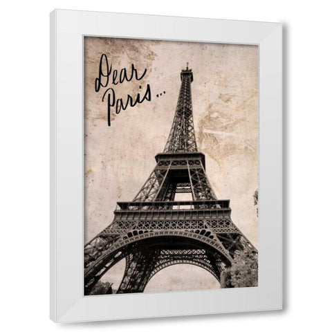 Dear Paris White Modern Wood Framed Art Print by Navas, Emily