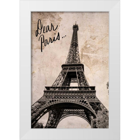 Dear Paris White Modern Wood Framed Art Print by Navas, Emily