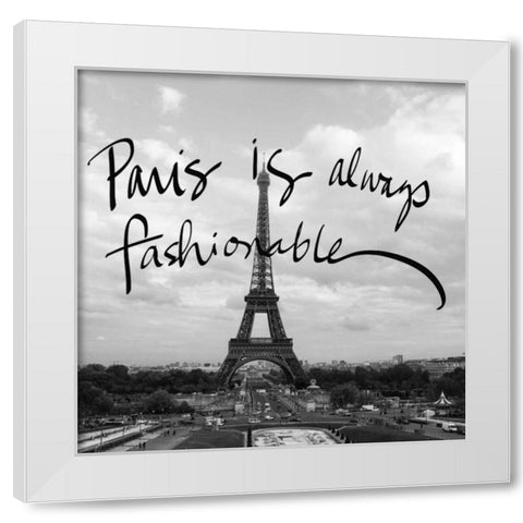 Fashionable Paris White Modern Wood Framed Art Print by Navas, Emily