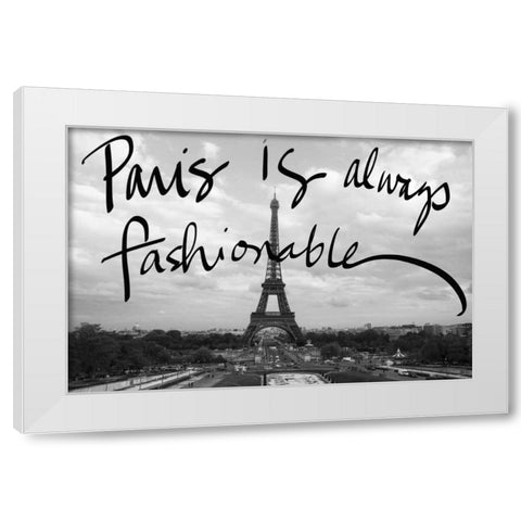 Fashionable Paris White Modern Wood Framed Art Print by Navas, Emily