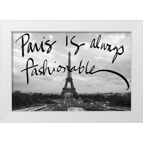 Fashionable Paris White Modern Wood Framed Art Print by Navas, Emily