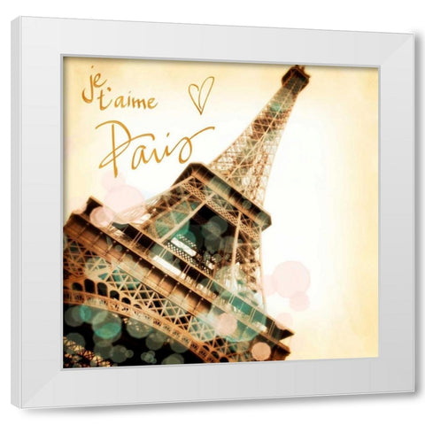 Je, taime Paris White Modern Wood Framed Art Print by Navas, Emily