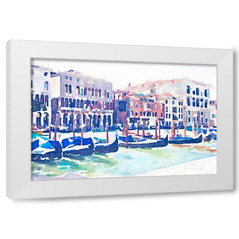 On the Grande Canal White Modern Wood Framed Art Print by Navas, Emily