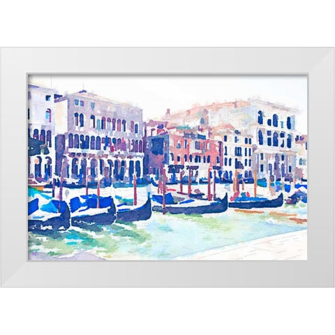 On the Grande Canal White Modern Wood Framed Art Print by Navas, Emily