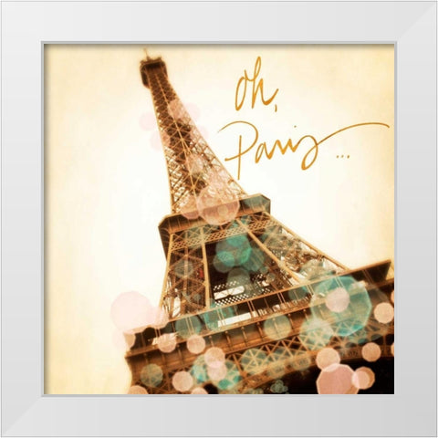 Oh Paris White Modern Wood Framed Art Print by Navas, Emily