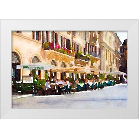Cafe Italia White Modern Wood Framed Art Print by Navas, Emily