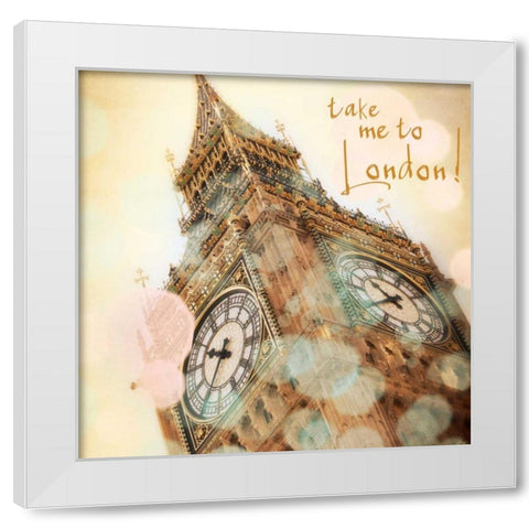 Take Me To London White Modern Wood Framed Art Print by Navas, Emily