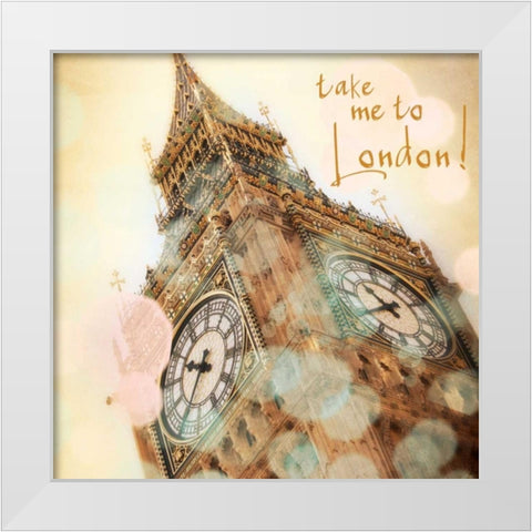 Take Me To London White Modern Wood Framed Art Print by Navas, Emily