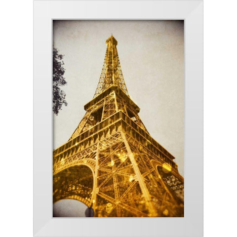 Glittery Paris White Modern Wood Framed Art Print by Navas, Emily