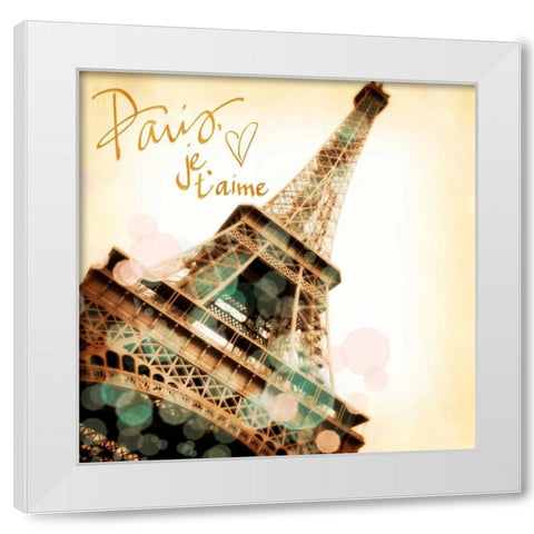Paris, Je taime White Modern Wood Framed Art Print by Navas, Emily