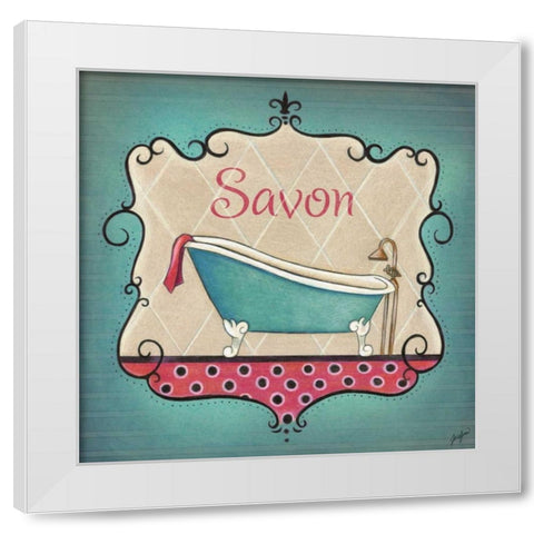 Bain and Savon II White Modern Wood Framed Art Print by Josefina