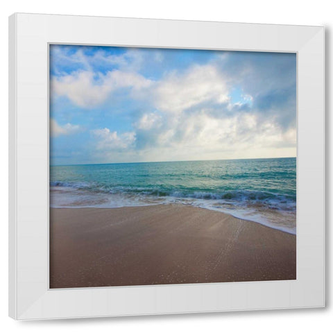 Cool Beach Square II White Modern Wood Framed Art Print by Bryant, Susan