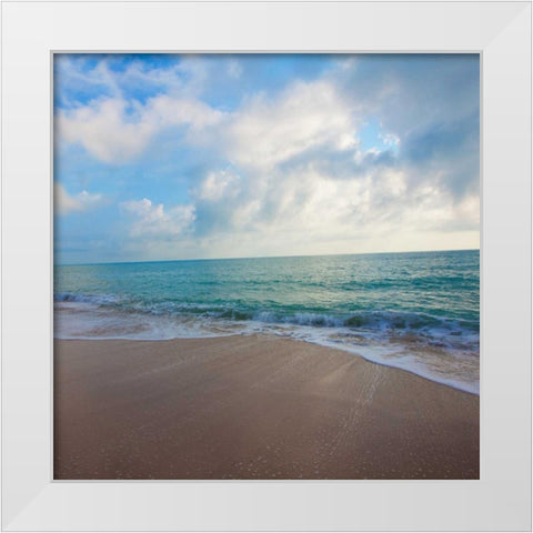 Cool Beach Square II White Modern Wood Framed Art Print by Bryant, Susan