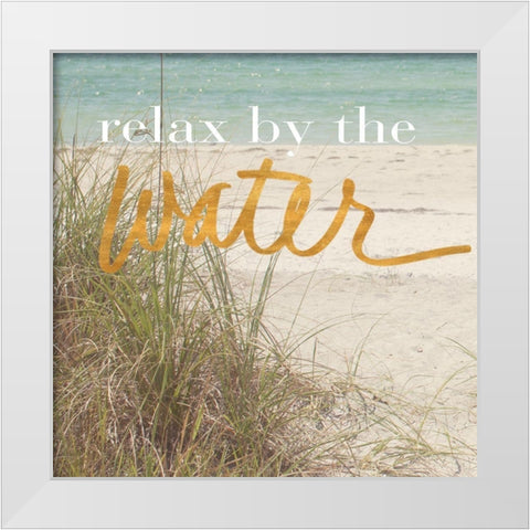 Relax By the Water White Modern Wood Framed Art Print by Bryant, Susan