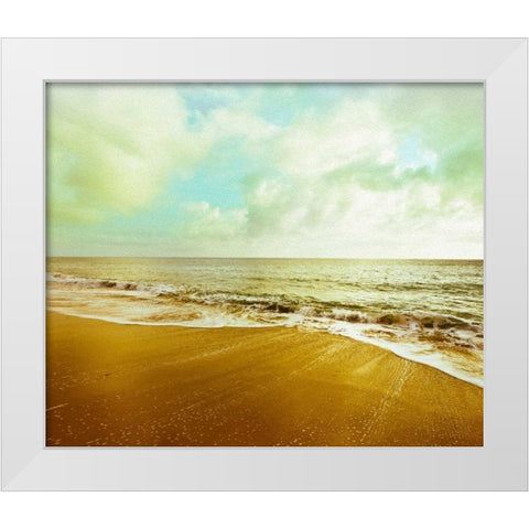 Gold Beach White Modern Wood Framed Art Print by Bryant, Susan