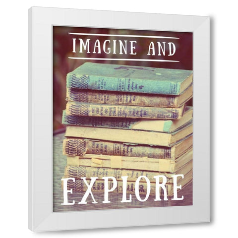 Explore Books White Modern Wood Framed Art Print by Peck, Gail