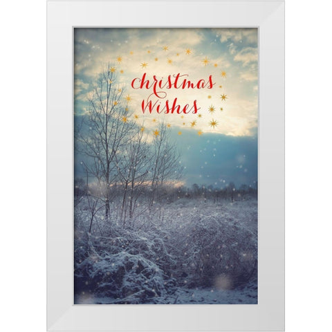 Christmas Wishes White Modern Wood Framed Art Print by Poynter, Kelly