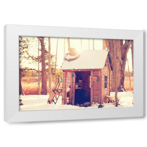 Santas Workshop White Modern Wood Framed Art Print by Poynter, Kelly
