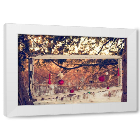 Merry and Bright White Modern Wood Framed Art Print by Poynter, Kelly
