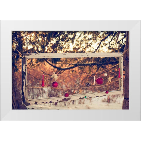 Merry and Bright White Modern Wood Framed Art Print by Poynter, Kelly