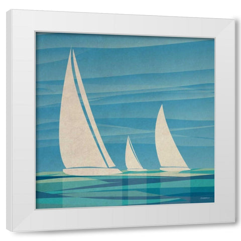 Water Journey I White Modern Wood Framed Art Print by Meneely, Dan