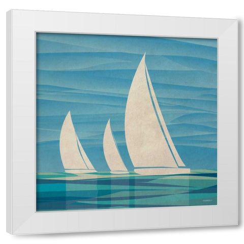 Water Journey II White Modern Wood Framed Art Print by Meneely, Dan