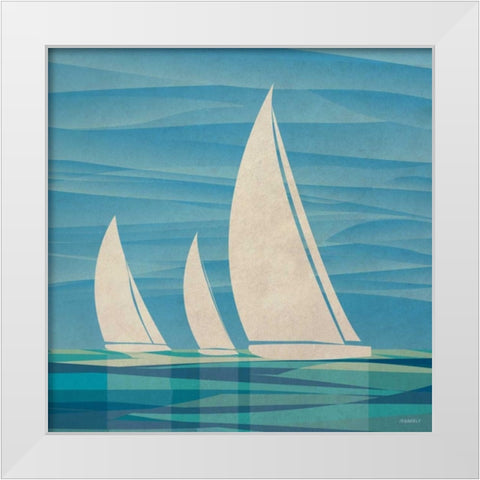 Water Journey II White Modern Wood Framed Art Print by Meneely, Dan