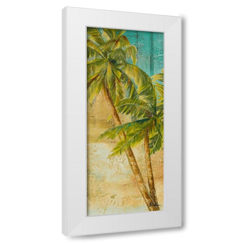 Beach Palm Panel I White Modern Wood Framed Art Print by Pinto, Patricia