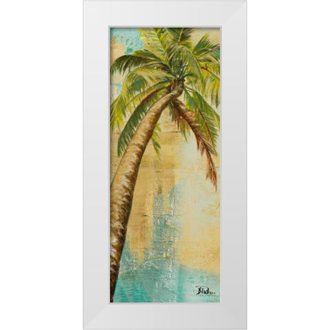 Beach Palm Panel II White Modern Wood Framed Art Print by Pinto, Patricia