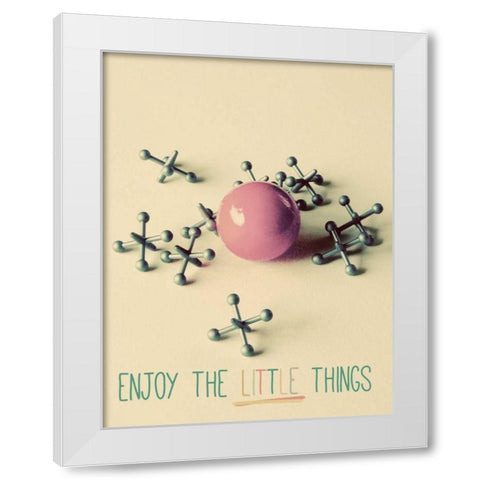 Enjoy the Little Things White Modern Wood Framed Art Print by Peck, Gail