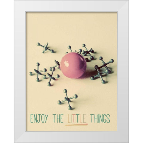 Enjoy the Little Things White Modern Wood Framed Art Print by Peck, Gail