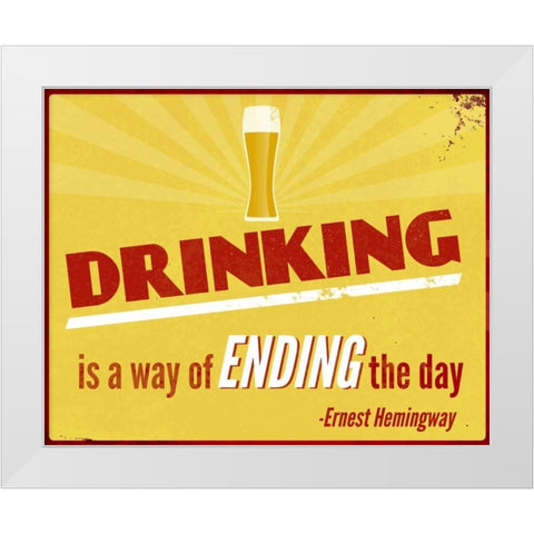 Drinking Inspiration II White Modern Wood Framed Art Print by SD Graphics Studio