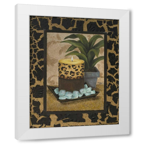 Golden Jungle Bath I White Modern Wood Framed Art Print by Hakimipour, Tiffany