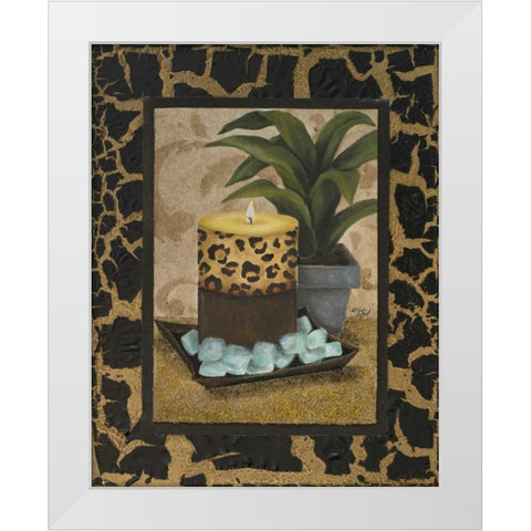 Golden Jungle Bath I White Modern Wood Framed Art Print by Hakimipour, Tiffany