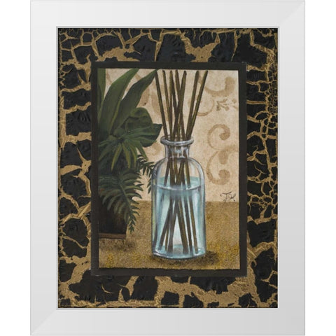 Golden Jungle Bath II White Modern Wood Framed Art Print by Hakimipour, Tiffany